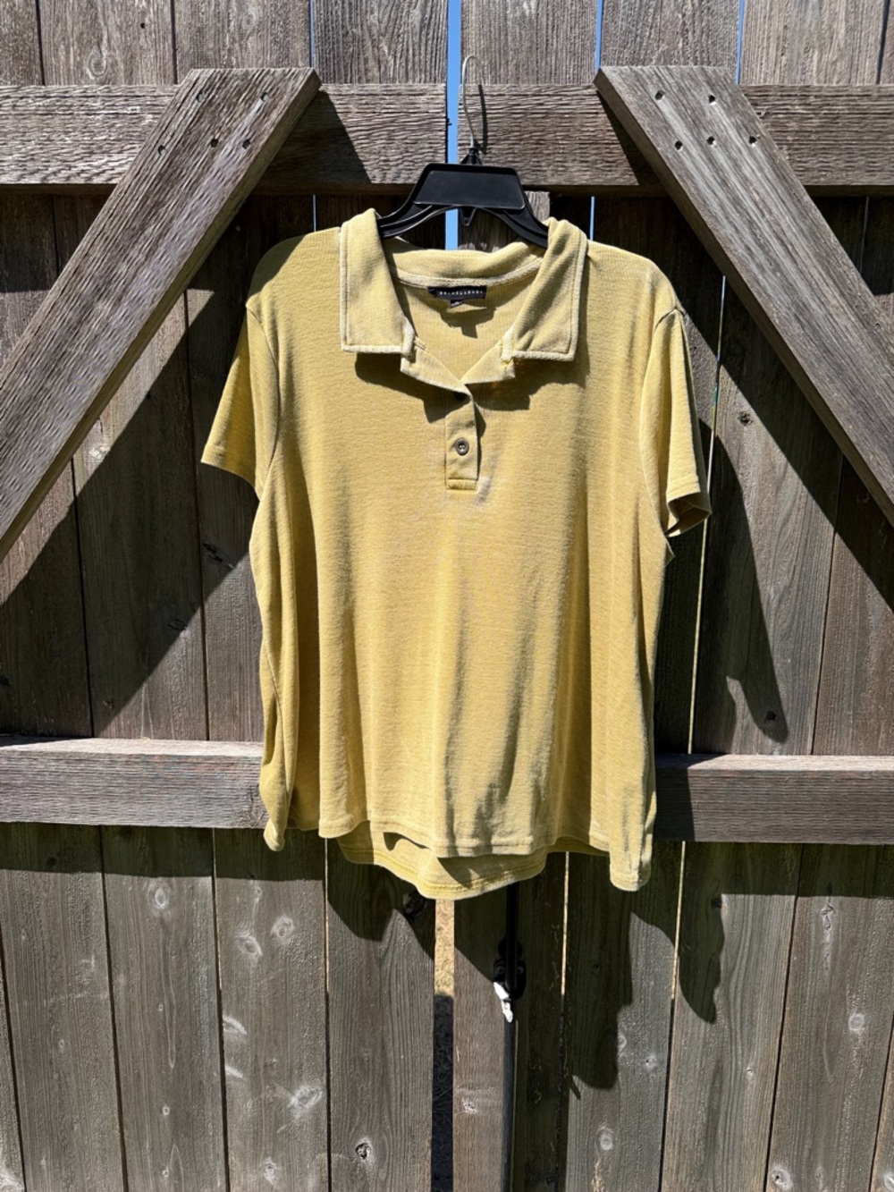 Jane and Delancey Washed Yellow Short-Sleeve Polo